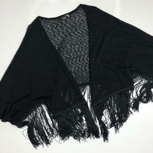 5 for $25 // Black fringe kimono cardigan